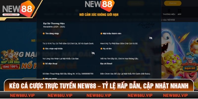 Kèo Cá Cược Trực Tuyến New88 – Tỷ Lệ Hấp Dẫn, Cập Nhật Nhanh